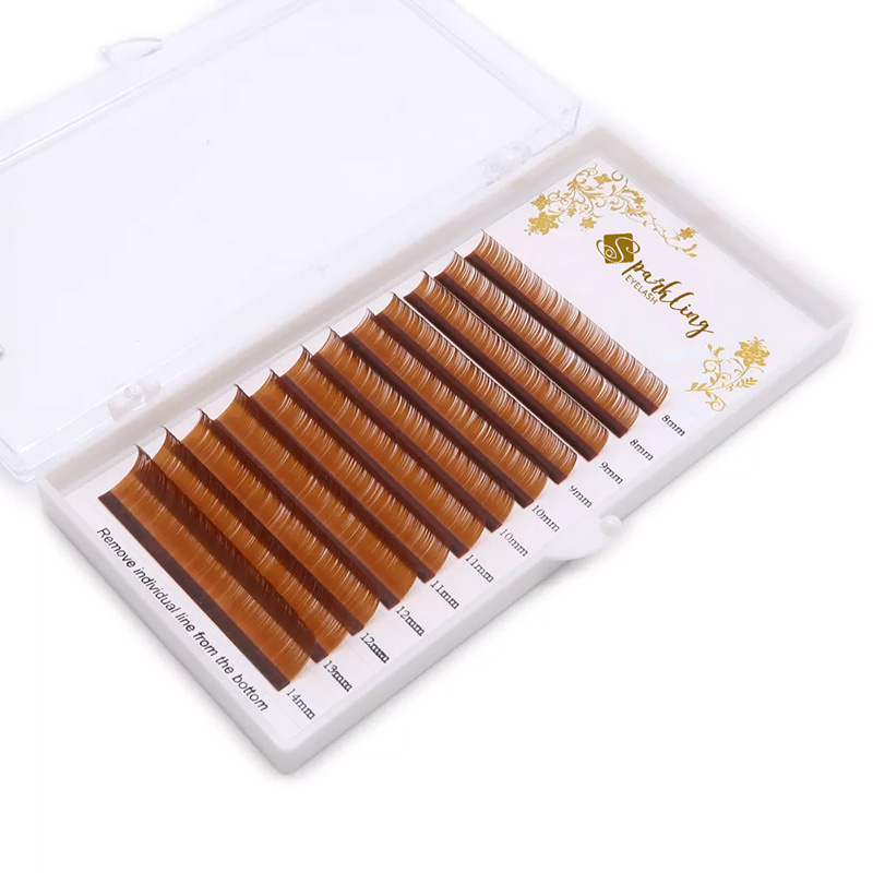 Renkli Kirpik Uzantıları Vizon Karışık Uzunluk Tek Tepside (c Curl 0.07mm 7-15mix)
