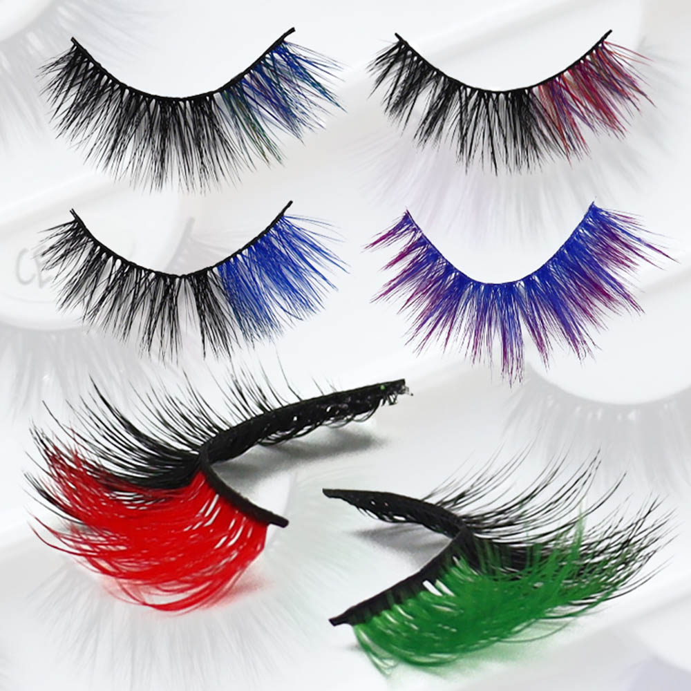 Renkli Wispy Faux Kirpikler